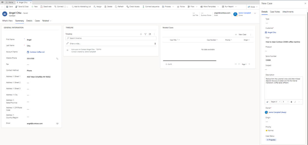Dynamics 365 Customer Service: Formular zur Schnellerfassung eines Servicefalls