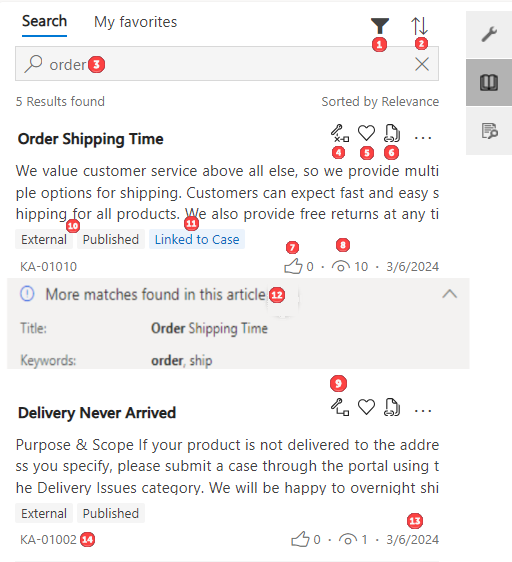 Dynamics 365 Customer Service: Suche nach passenden Wissensartikeln