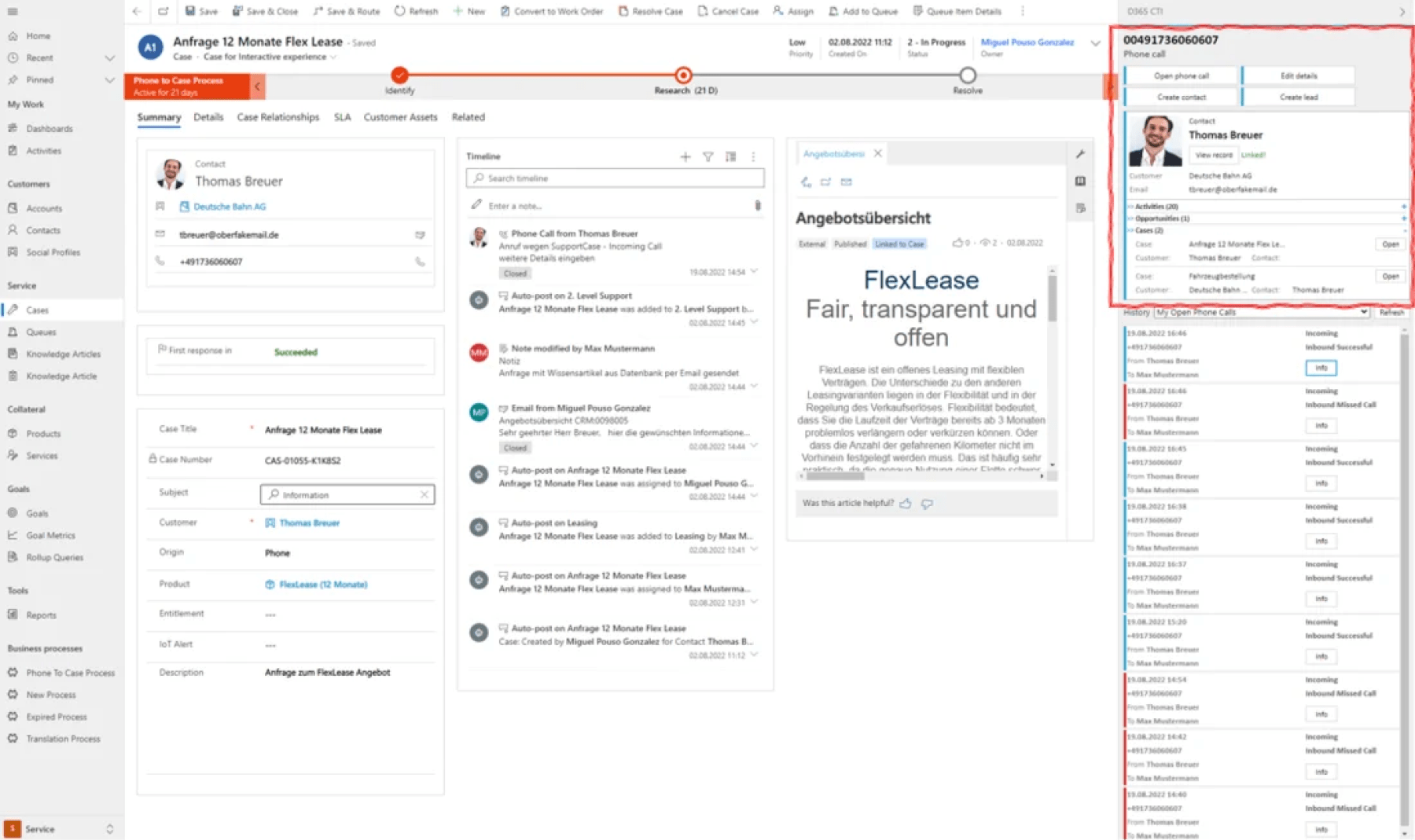 Dynamics 365 CRM TelefonIntegration