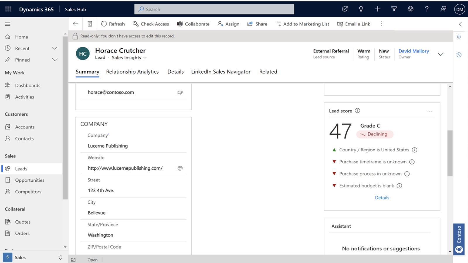 microsoft dynamics 365 sales