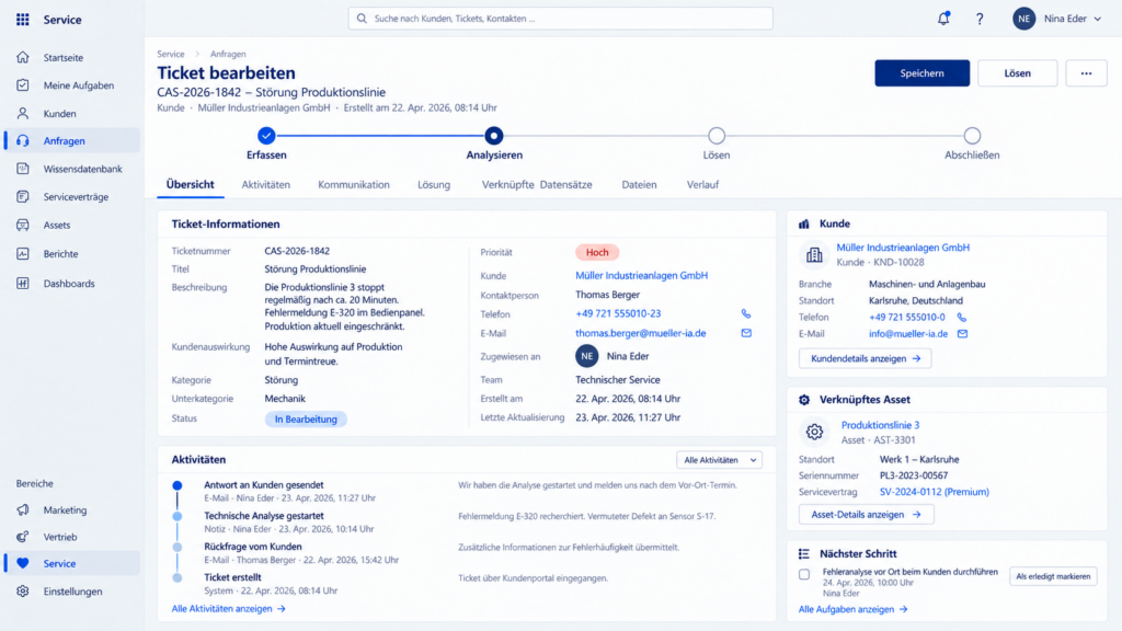 Servicefall und Ticketmanagement in Microsoft Dynamics CRM